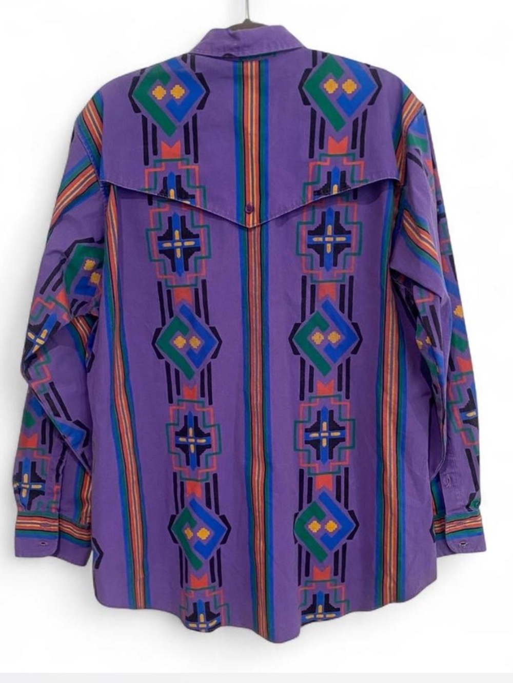 RARE VINTAGE WRANGLER BRUSHPOPPER WESTERN BUTTON DOWN LONG SLEEVE SHIRT LARGE - Picture 3 of 4